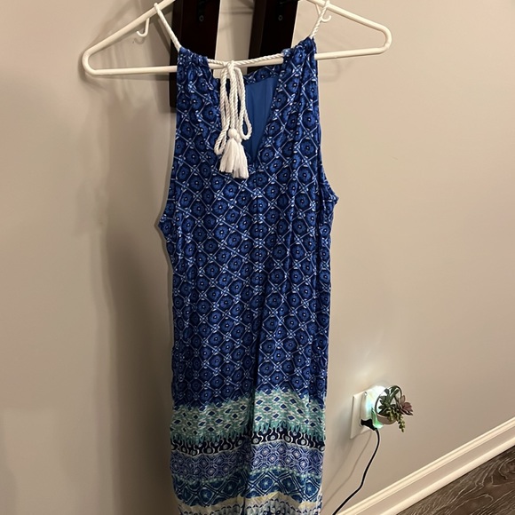 Hollister Blue and Green Halter Dress, size medium - Picture 2 of 6